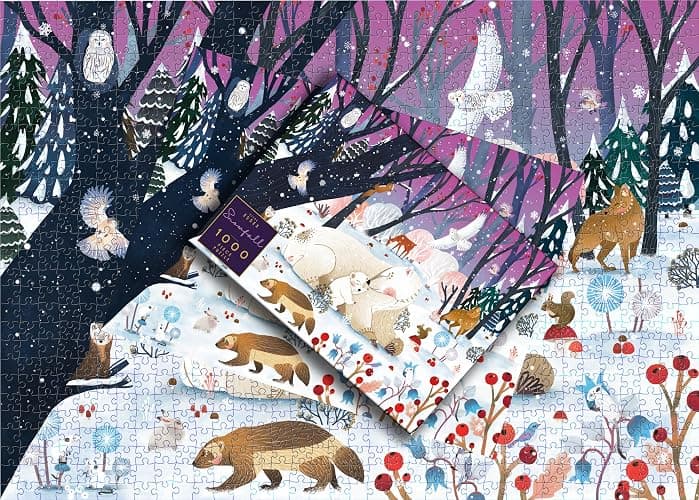 Elena Essex Puzzle - Snowfall | Christmas Puzzles 1000 Pieces | Puzzles for Adults 1000 Pieces | Holidays Snow Polar Bear Winter Animals Puzzle | Size 28x20 inches thumbnail 4