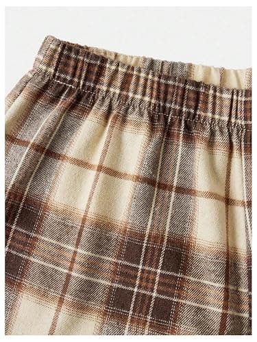 SOLY HUX Girl's Wide Leg Plaid Pants Elastic Waist Casual Baggy Sweatpants Fall Clothes thumbnail 3