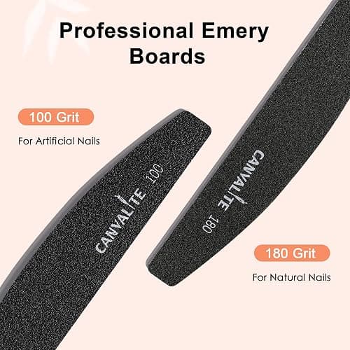 Canvalite 40 PCS Nail File 100/180 Grit Peel and Stick Nail Files Replaceable Emery Boards Reusable Nail File for Acrylic Nails Professional for DIY Salon Use thumbnail 3