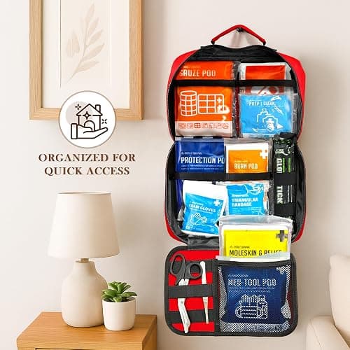 Everlit Care 380 Pcs First Aid Kit All-Purpose Medical Essential Kit for Cuts, Scrapes, Burns, Emergency Preparedness | for Home, Office, Car, Travel, Camping, Outdoor (Red) thumbnail 5