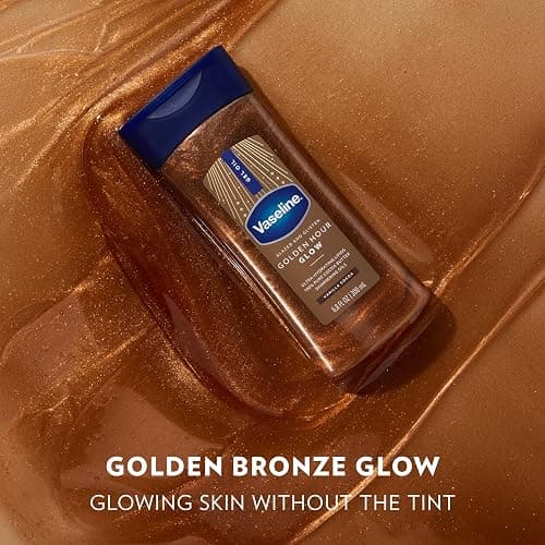 Vaseline Glazed and Glisten Golden Hour Body Gel Oil Glow Vanilla Cocoa Shimmering with Ultra-Hydrating Lipids and 100% Pure Cocoa Butter, 6.8 Oz thumbnail 3
