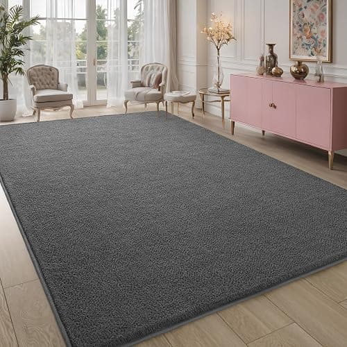 Pettop 4x6 ft Dark Grey Area Rugs for Bedroom Living Room, Washable Memory Foam Indoor Carpet, Modern Aesthetic Minimalist Non Slip Soft Comfy Carpet for Boys Girls Dorm Home Decor thumbnail 7