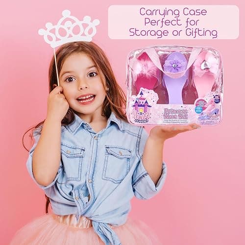 3-Pack Princess Shoe Set - Dress Up Royalty Kids Heels Slip On Shoes - Pastel Colored Princess Dress Up Shoes, Pretend Play High Heels For Kids - Fits Toddler Size 7-10 thumbnail 7
