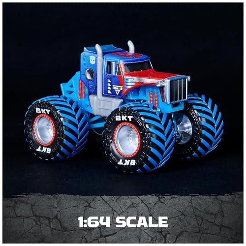 Monster Jam Transformers Monster Trucks Die Cast Vehicle, 1:64 Scale 4-Pack | Official Optimus Prime, Megatron, Starscream & Bumblebee, Real BKT Tires, Pretend Play Gifts for Kids & Collectors Ages 3+ thumbnail 5