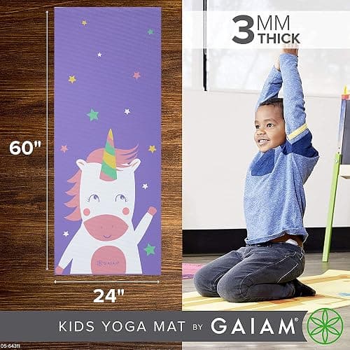 Gaiam Kids Yoga Mat Exercise Mat, Yoga for Kids with Fun Prints - Playtime for Babies, Active & Calm Toddlers and Young Children thumbnail 3