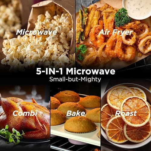 BLACK+DECKER 5-in-1 Microwave Oven with Air Fry, Combi, Bake, Roast, and Convection Cooking, 0.9 cu. ft. Countertop Microwave, Stainless Steel, 900 Watts, Child-Lock, ES9P032NA thumbnail 3