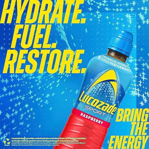 Lucozade Sport Body Fuel - Raspberry 4x500ml| Isotonic sports drink, with Electrolytes and Vitamin B3 | Still | Bursting with Flavour | Isotonic sports drink, Carbohydrates and electrolytes to fuel and hydrate, Vitamin B3, Still, Raspberry flavour thumbnail 4