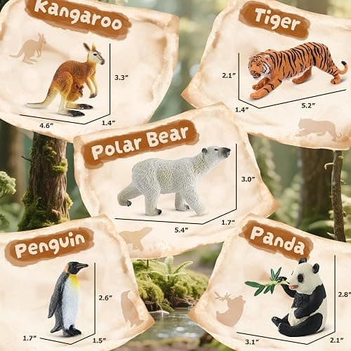 Zippytots 9 PCS Zoo Animal Toys for Kids 3-5 Realistic Plastic Wild Animal Figurine Toys Educational Learning Toy for Kids Boys Girls Toddlers thumbnail 2
