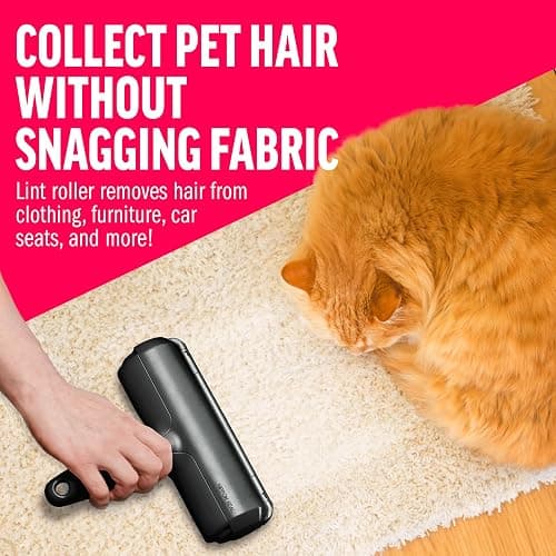 ChomChom Roller Pet Hair Remover – Original Size Reusable Lint Roller for Cat & Dog Hair on Furniture, Couch, Carpet, Car, Rugs & Bedding – Portable, Eco-Friendly (Black) thumbnail 6