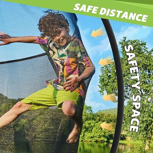 14FT 12FT 10FT 16FT Trampoline with Safety Enclosure, Anti-Rust Coating – ASTM Certified, Heavy-Duty Outdoor Trampoline with Ladder – for Kids & Adults thumbnail 3