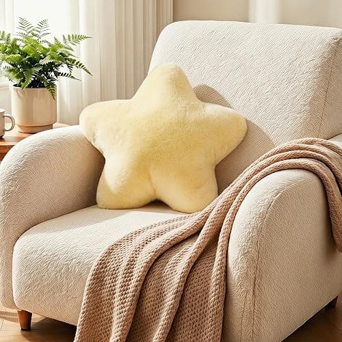 Nmkopzy 15.4 Inch Star Pillow Cute Yellow Decorative Throw Pillows for Couch Bed Sofa, Aesthetic Star Shaped Soft Floor Cushions for Living Room Bedroom Decor (Goose Yellow, 15.4" x 15.4") thumbnail 2