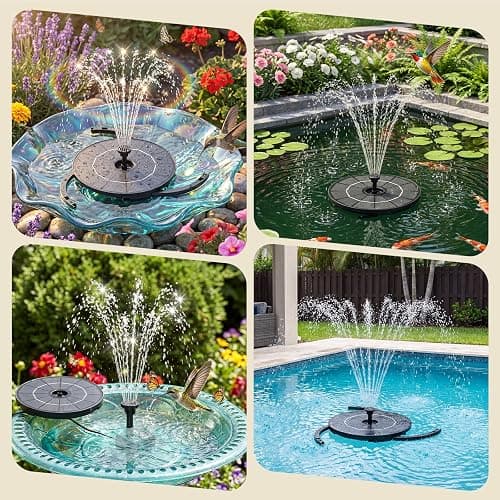 AISITIN Solar Fountain for Bird Bath, DIY Separated Design Solar Fountain Pump with 6 Nozzles & Ground Stakes & 3 Anti-Drift Fixing Bracket, Solar Bird Bath Fountain for Garden Fish Tank Small Pond thumbnail 6