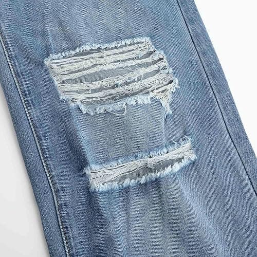 THUNDER STAR Womens High Waisted Wide Leg Jeans Stretchy Distressed Denim Pants thumbnail 8