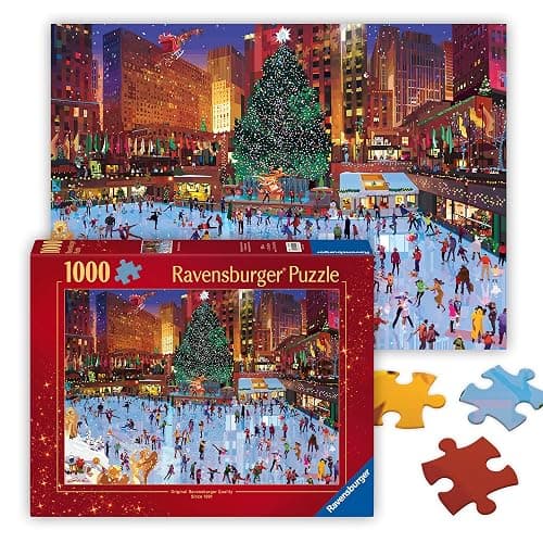 Ravensburger - Rockefeller Christmas - 1000 Piece Jigsaw Puzzle - Enjoy Rockefeller Center During The Holidays - Magical Ice Skating Scene - Premium Quality - Ages 12+ - Image 1