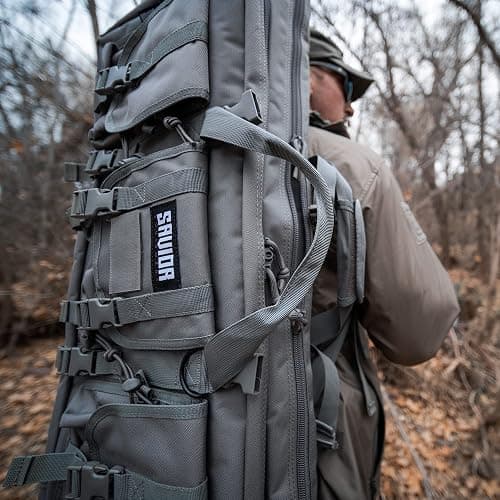 Savior Equipment American Classic Tactical Double Long Gun Bag Pistol Transportation Case w/Backpack Strap, Lockable Compartment, Available Length in 32" 36" 42" 46" 51" 55" thumbnail 8