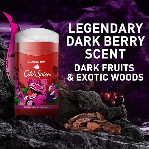 Old Spice Aluminum Free Deodorant for Men, 24/7 Freshness, Long Lasting Protection Legendary Fragrance, Raptorstrike, Dark Berry Scent, 85g thumbnail 7