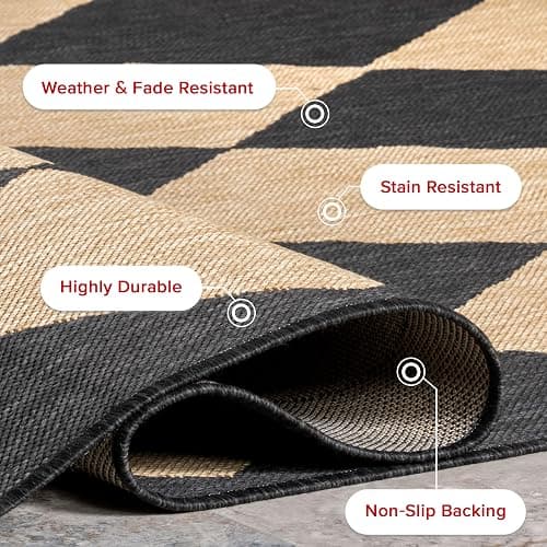 nuLOOM Outdoor Performance Collection Sabina Dark Grey/Ivory, 8' x 10', Soft, High Traffic, Stain Resistant, Easy Clean, Durable Area Rug for Indoor/Outdoor Patio, Deck, Porch, Garden, Courtyard thumbnail 9