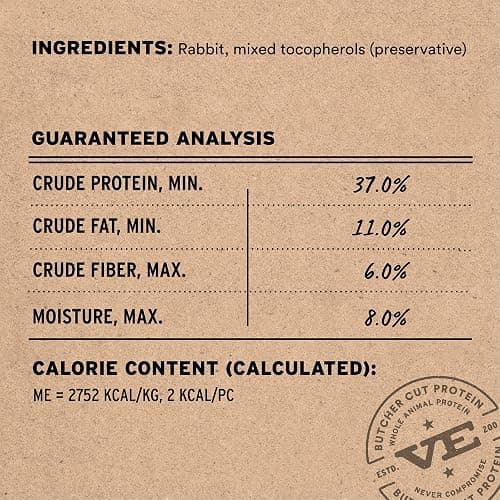 Vital Essentials Freeze Dried Cat Treats | Rabbit Bites, Single Protein | Premium Quality | Grain Free, Crunchy Cat Treats, 0.9 oz Bag thumbnail 3