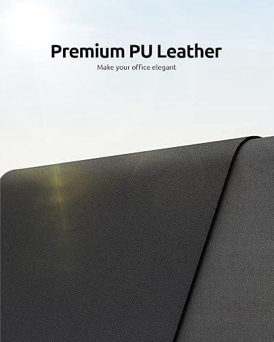 YSAGi Leather Desk Protector, Office Mat, Large Mouse Mat, Non-Slip PU Leather Blotter, Laptop Desk Mat, Waterproof Writing Pad for Office and Home (Black, 31.5" x 15.8") thumbnail 3