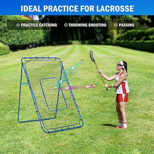 Volleyball Lacrosse Rebound Net Pro, WINTHAI Lacrosse Rebounder for Backyard, 7x4FT/6x4FT/4x4FT Bounce Back Net with Target Strike Zone, Easy Quick Setup, Volleyball Baseball Softball Soccer Training thumbnail 3