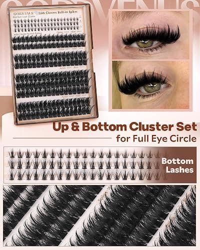 Volume Manga Lash Clusters With Spikes Wispy Cluster Eyelash Extensions Fluffy Anime Eyelashes Clusters with Bottom Lashes Clusters Fairy Individual Lash Extension (D Curve 12-18mm 213 pieces) thumbnail 6