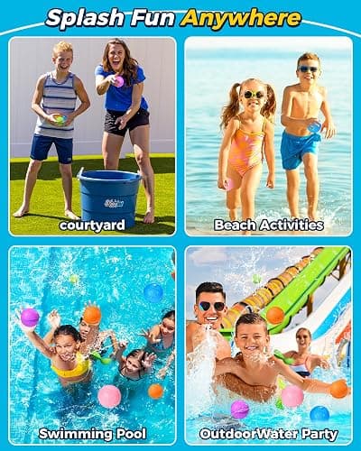 SOPPYCID Reusable Water Bomb balloons, Summer Toy Water Toy for Boys and Girls, Pool Beach Toys for Kids ages 3-12, Outdoor Activities Water Games Toys Self Sealing Water Splash Ball for Fun(16Pack) - 16Pack thumbnail 5