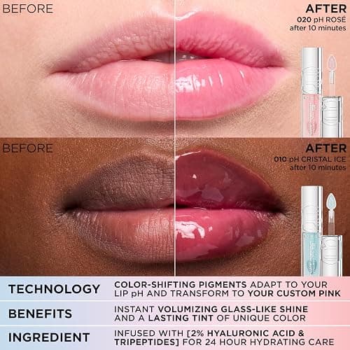 L'Oreal Paris Plump Ambition pH Hyaluron Lip Oil, Color Shifting Lip Tint with 24HR Hydration, Volumizing Shine and Lasting Color, 020 pH Rosé thumbnail 8