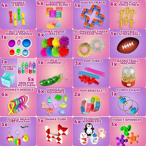 120 Pcs Fidget Toys Pack, Pop Sensory Party Favors Set Gifts for Kids Adults Boy Girl Stocking Stuffers Autistic Bulk Goodie Bag Filler Treasure Box Classroom Prizes School thumbnail 5