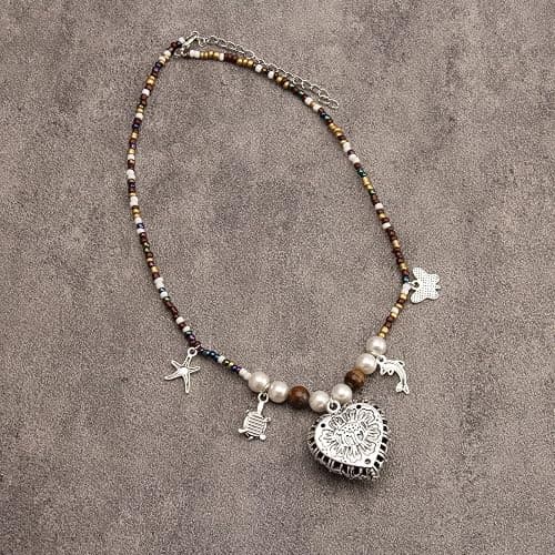 joymiao Boho Necklaces for Women Cord Necklace with Pendant Long Silver Necklace Vintage Sweater Necklace Hippie Jewelry for Women Girls Gifts thumbnail 4