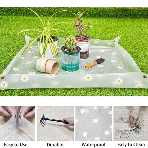 Repotting Mat for Indoor Plants Waterproof Clear Potting Mat Foldable Plant Potting Repotting Tray Portable Gardening Tray for Indoor Potting Soil, House Plants Orchid,Succulents 31.5 x 23.6 thumbnail 4
