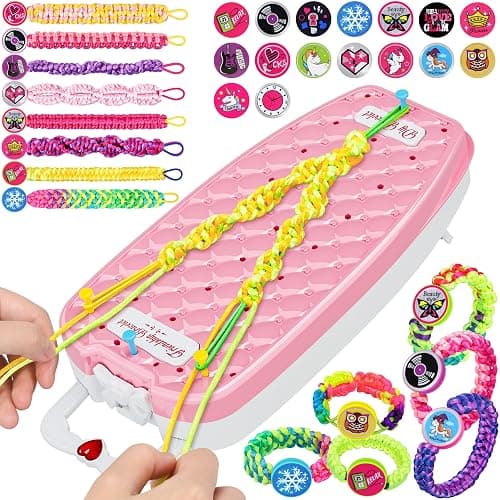 Dpai Friendship Bracelet Making Kit for Girls,DIY Arts and Crafts Toys,Jewelry String Maker Kit,The Best Birthday Gifts Ideas for Girls 6 7 8 9 10 11 12+ Years Old（Pink） - Pink - Image 1