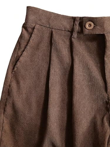 Floerns Men's Slant Pocket Tailored Pants Work Office Fold Pleated Trousers thumbnail 4