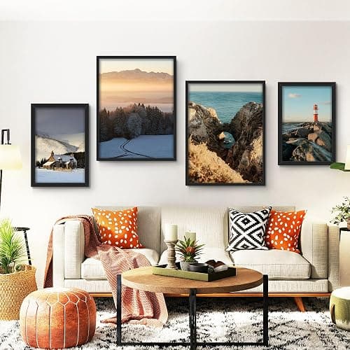 QPQIYIY Bilderrahmen 30x40 cm 3er set, Schwarz Bilderrahmen 40x30 Hergestellt aus Holzwerkstoff, Rahmen 30x40 Ideal für Fotos, Bilder, Poster thumbnail 6