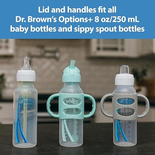 Dr. Brown's Anti-Colic Options+ Narrow Bottle Gift Set with Sippy Straw Bottle, HappyPaci Silicone Pacifiers, Storage/Travel Caps, and Bottle Brush, Pink thumbnail 8
