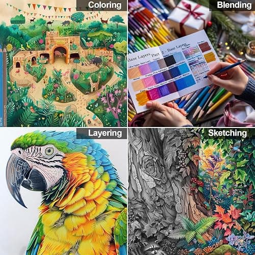 Yagol Colored Pencils for Adult Coloring Books, 72 Color Pencil Set, Soft Core Color Pencils for Adult Coloring Book, Coloring Pencils for Adults - Drawing, Sketching, Blending & Shading-Art Supplies. thumbnail 4