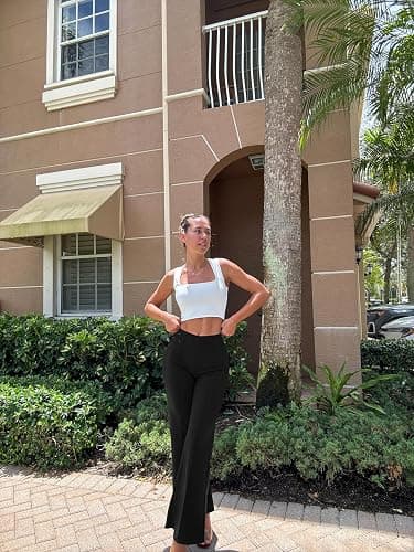 OQQ Women Wide Leg Pants High Waist Casual Pants Clothes Outfits | Fall, Soft Comfortable Feel, 4-Way Stretch, Yoga, Work & Casual Wear thumbnail 7