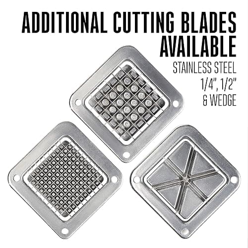 Weston Professional French Fry Cutter for Potatoes and Vegetable Dicer, 3/8” Stainless Steel Cutting Blade, Suction Cup and Wall-Mount Feet, Restaurant-Quality, Black (36-3550-W) thumbnail 6