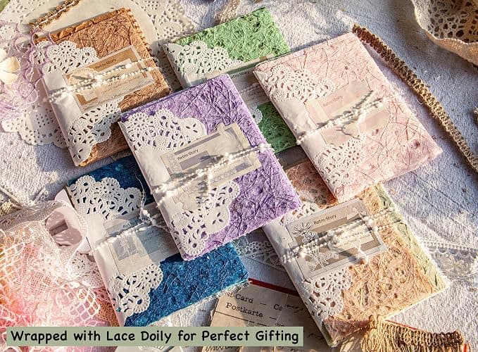 96 Sheets Textured Scrapbook Paper and Mesh Fabric Assorted Set - 6 Pack Mixed Special Paper for Scrapbooking Planner Bullet Junk Journal Supplies Mixed Media Collage Card Embellishments 3.9x5.5 Inch thumbnail 5