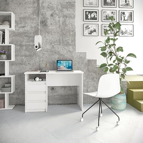 Komto Bureau avec Rangement – Modèle Blanc avec 3 Tiroirs, Idéal pour Chambre Ado ou Espace de Travail, Style Moderne | Oslo 110 x 50 x 74 cm thumbnail 6