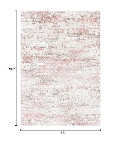 SAFAVIEH Meadow Collection Area Rug - 5'3" x 7'6", Beige & Pink, Modern Abstract Design, Non-Shedding & Easy Care, Ideal for High Traffic Areas in Living Room, Bedroom (MDW585B) thumbnail 2