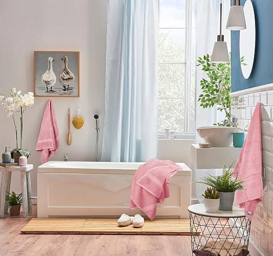 Utopia Towels 8 Piece Premium Towel Set, 2 Bath, 2 Hand, and 4 Wash Cloths, 600 GSM 100% Ring Spun Cotton, Highly Absorbent Towels for Bathroom, Gym, Hotel, and Spa, Dusty Pink - 8 Pieces Towel Set - Dusty Pink thumbnail 5