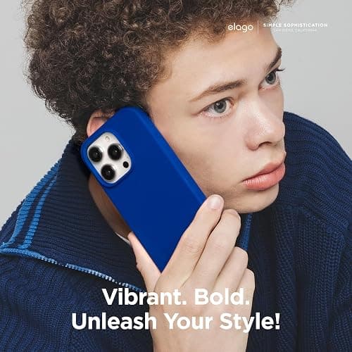 elago Compatible with iPhone 15 Case, Liquid Silicone Case, Full Body Protective Cover, Shockproof, Slim Design, Anti-Scratch Soft Microfiber Lining, 6.1 inch (Cobalt Blue) thumbnail 6