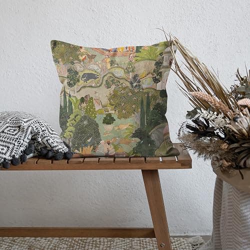 WDSFHYJK Indian Mughal Pillow Covers 18x18, Indian Home Decor, Vibrant Green Ethnic Oriental Decorative Throw Pillow Covers Pillowcases for Living Room Home Bedroom thumbnail 5