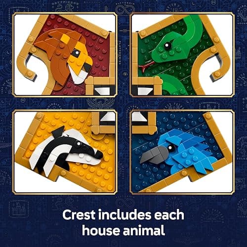 LEGO Harry Potter Hogwarts House Crest Toy - 3D Wall Art Model w/Animals - Kids' Room Decor - Birthday Gift Idea for 12+ Year Old Girls, Boys & Teenage Fans - 76462 thumbnail 4