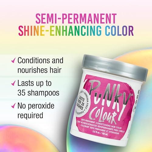 Punky Flamingo Pink Semi Permanent Hair Color - Vegan & Cruelty-Free Conditioning Hair Dye, Lasts Up to 35 Washes, 3.5 fl oz thumbnail 2