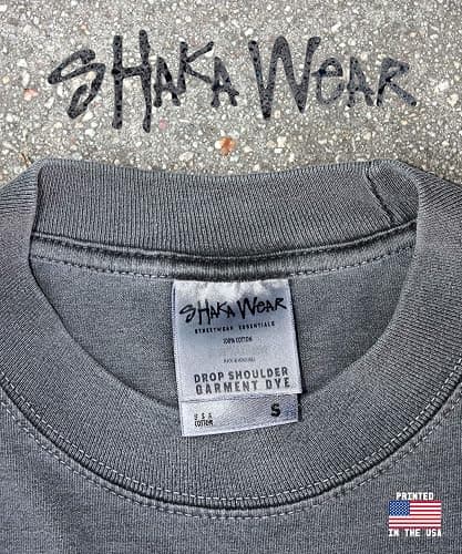 Washed Shaka Wear Drop Shoulder 7.5 oz Heavyweight Graphic Tshirt Vintage Thick Boxy & Oversized Baggy Fit thumbnail 7