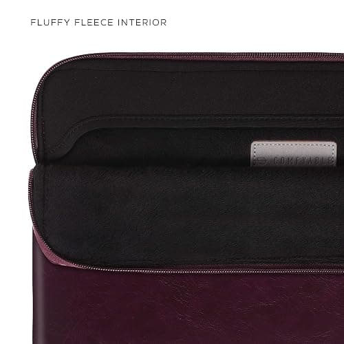 Comfyable Slim Protective Laptop Sleeve Compatible with 13/14 Inch MacBook Air & MacBook Pro M5/M4/M3/M2 Pro/Max 2026, Mac Travel Case, Laptop Pouch, Slim PU Leather Cover, Berry Brown thumbnail 2