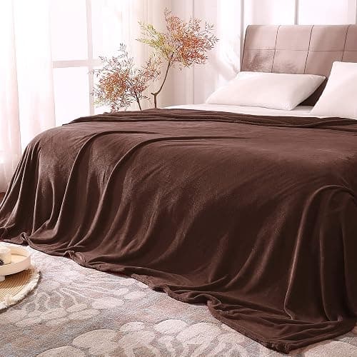 Fleece Blanket Queen Size Brown thumbnail 2