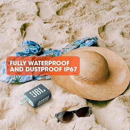 JBL Go 3 - Portable Mini Bluetooth Speaker, big audio and punchy bass, IP67 waterproof and dustproof, 5 hours of playtime, speaker for home, outdoor and travel (White) - GO3 - White thumbnail 3