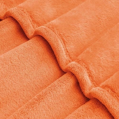 BEDELITE Big Fleece Blanket - 120" x 120" (10' x 10'), Super Soft Fluffy Fuzzy Oversized King Blanket for Bed, Couch, Sofa, Camping, Fits Whole Family, Orange thumbnail 4